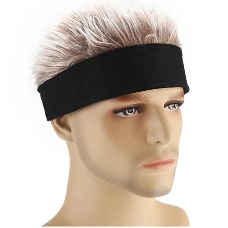 Unisex Beanie Wig Hat Synthetic Short Hair Caps Hip Hop Beanie Hat Spiked Fake Hair Hat Wigs Short Melon Headband Prop Headwear