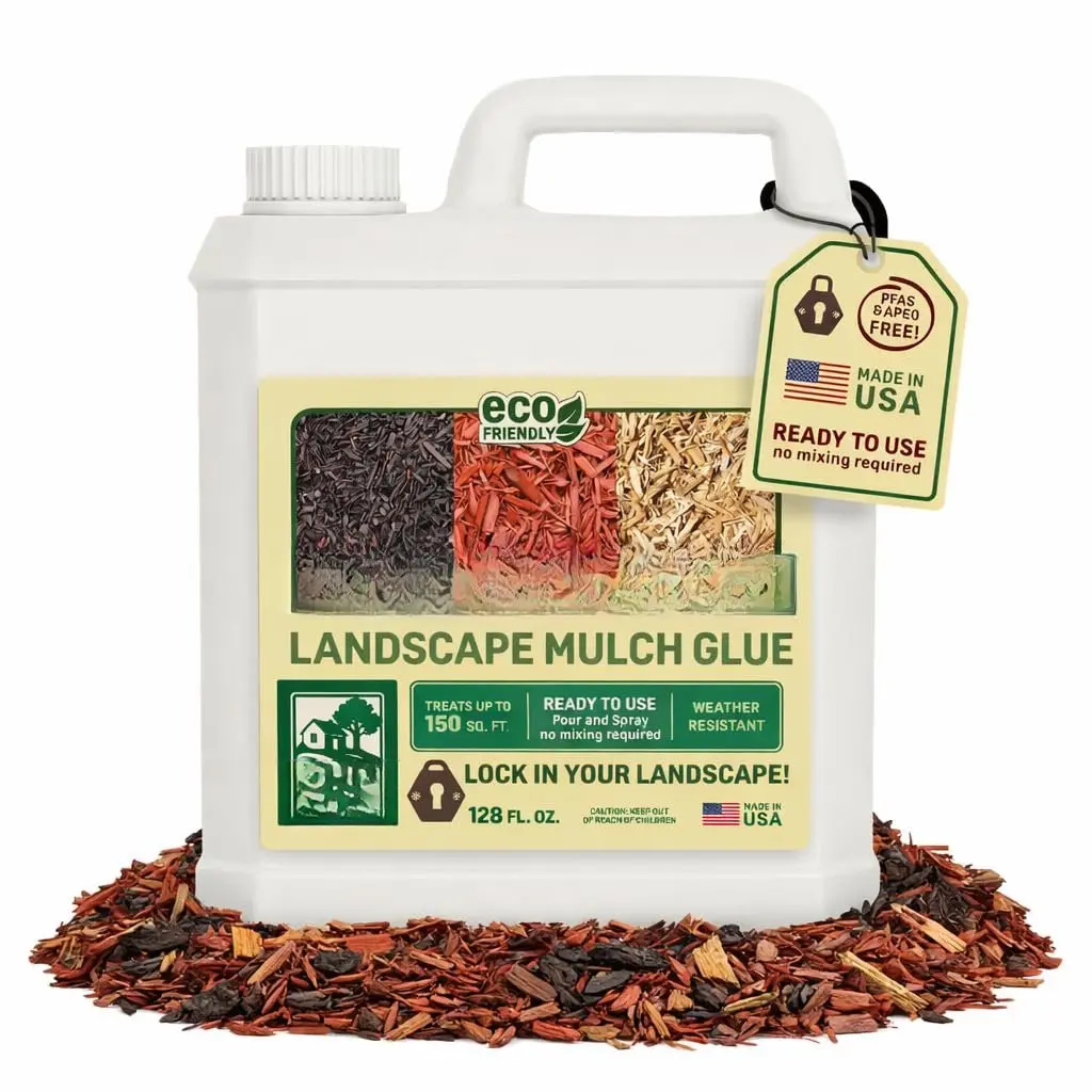 HoldenMulch 1 Gallon - Mulch Glue & Rock Glue for Landscaping, Pea Gravel & Bark,  Stabilizer & Stone Adhesive, Gravel Binder,  to Use,