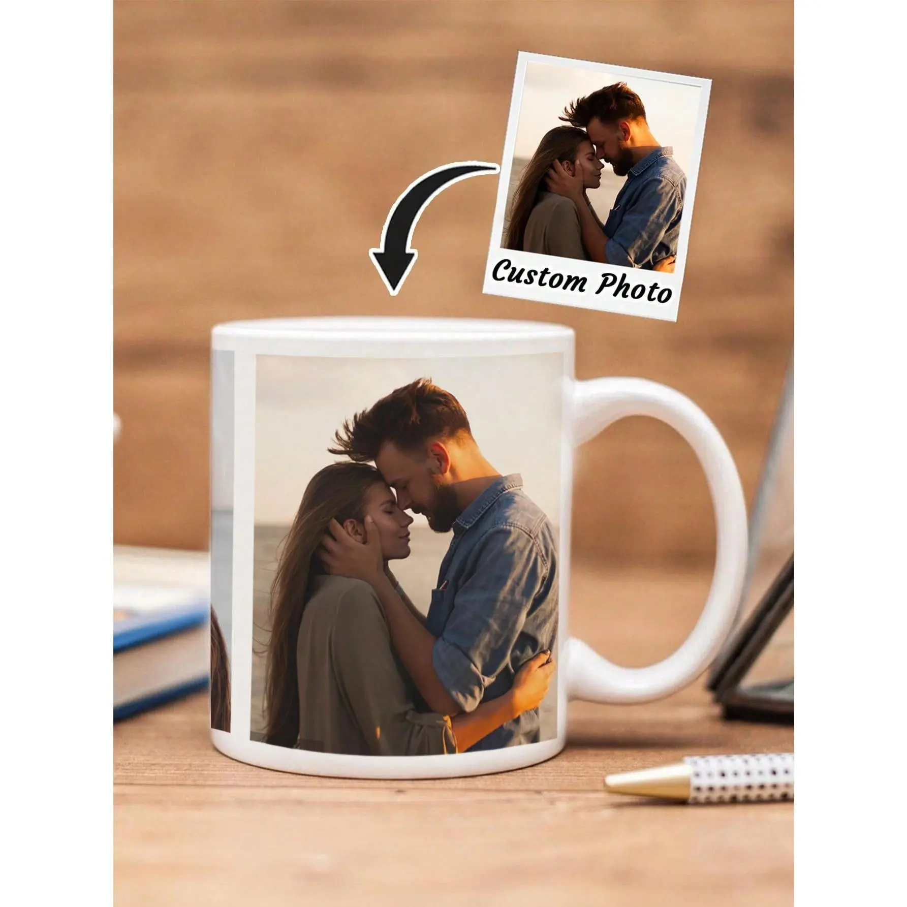 1pc Custom Photo Mug, Personalized Photo Coffee Mug, Personalized Photo Anniversary Mug, Housewarming Gifts, Valentine's Gift, Anniversary Gift, Graduation Gift, Mother's Day Gift