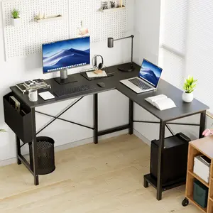 49-Inch L-Shaped Computer Desk with Storage Bag and CPU Stand, Reversible Corner Gaming Desk for Home Office, Study Room, Bedroom and Small Spaces