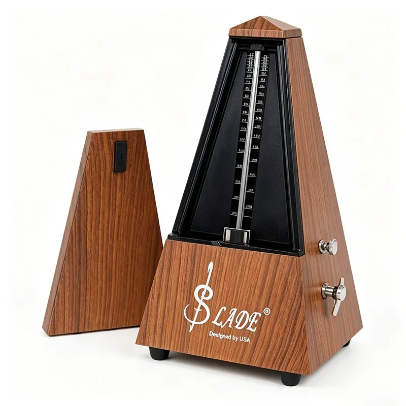 SLADE Professional Tower Mechanical Metronome, Wood Grained Rhythm Timer, High Precision Loud Sound Beat Perfect Tempo Tool  Various Musical Instrument Practice