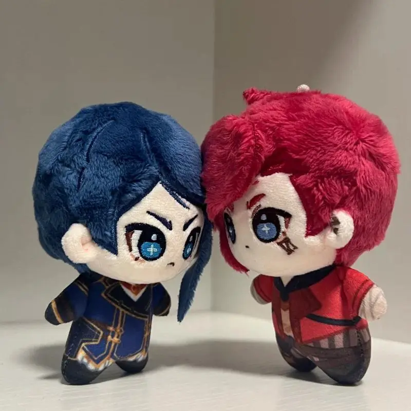 New Arcane Vi & Caitlyn 10cm Cotton Plush Doll, Anime Figure Stuffed Toy, Double City War Pendant Decor, Stress Relief Gift for Kids & Anime Fans, Double Set