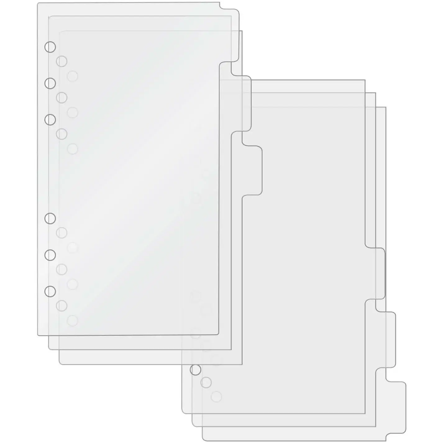 A6 Dividers with Tabs Clear  Binder Index Divider with Protective Film 6 Tab Folder Page Separators for Notebook Planner Inserts Journal File Documents (A6)