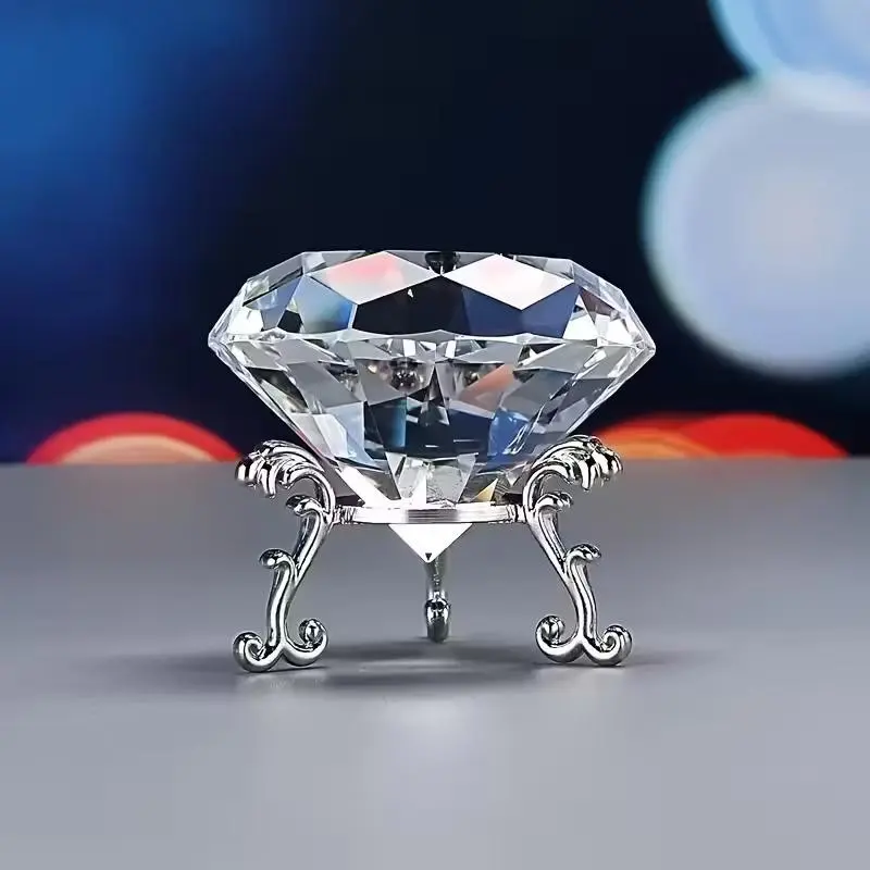 Large Crystal Diamond Paperweight, Stunning Wedding Decor, Valentine's Day Gift, Unique Home Accent for Birthdays & Anniversaries