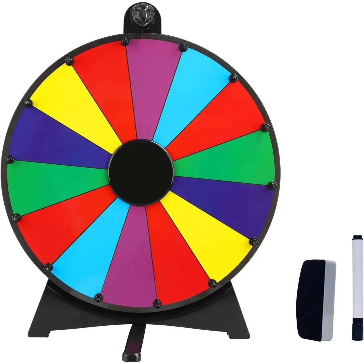 20 Inch 14 Slot Tabletop Spinning Prize Wheel with Stand Dry Erase Spinner for Carnival Game Party Trade Show Classroom