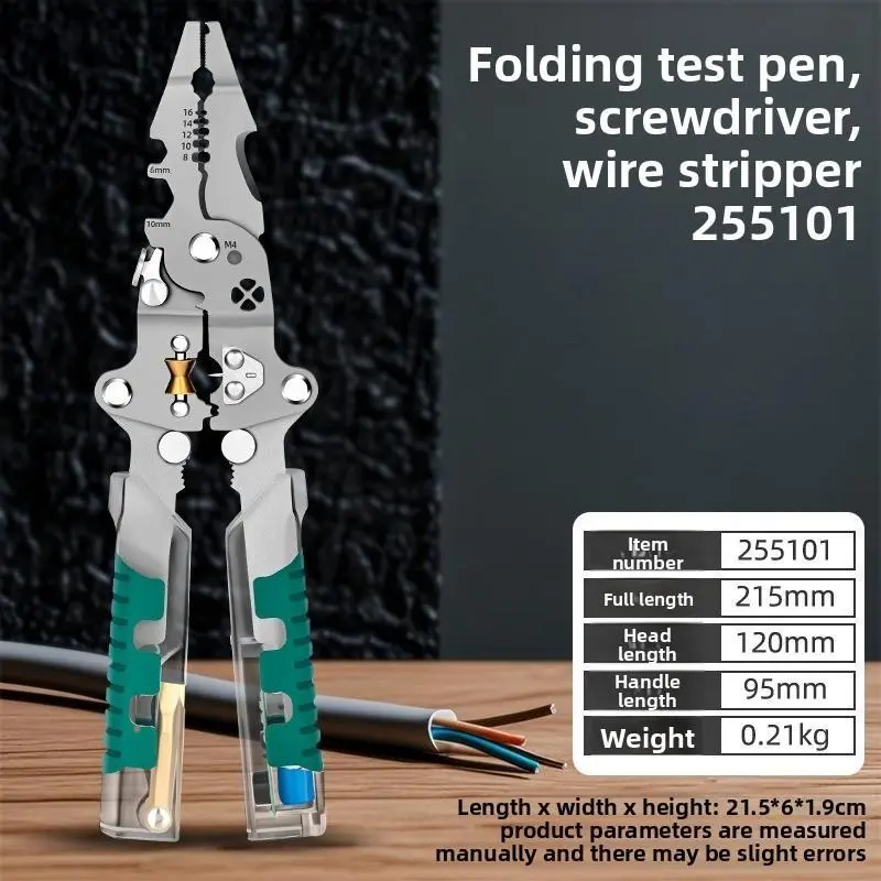 Electrical special tools with measuring power splitting wire winding crimping pliers folding electrical pliers multi-functional wire stripping pliers Multi-Function Electrician