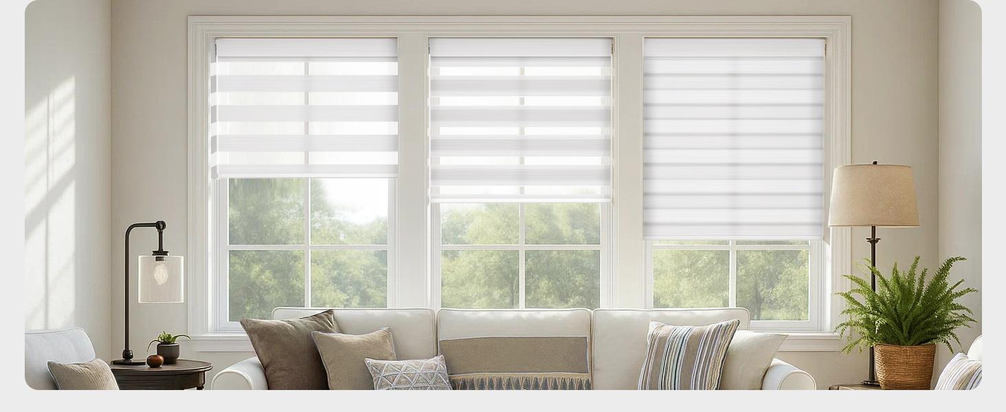 Cordless Zebra Blinds Linen No Drill Installation Linen High Precision Fabrics Beige 32.5" W x 72" H