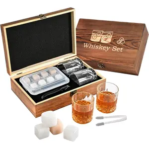 Jade Whiskey Stones Gift Set - 8-Pack Reusable Ice Cubes, Glasses, Right-Handed Porcelain Handwarmer Mug, Bottle Caps - Ideal Husband Anniversary Gift for Drink Enthusiasts