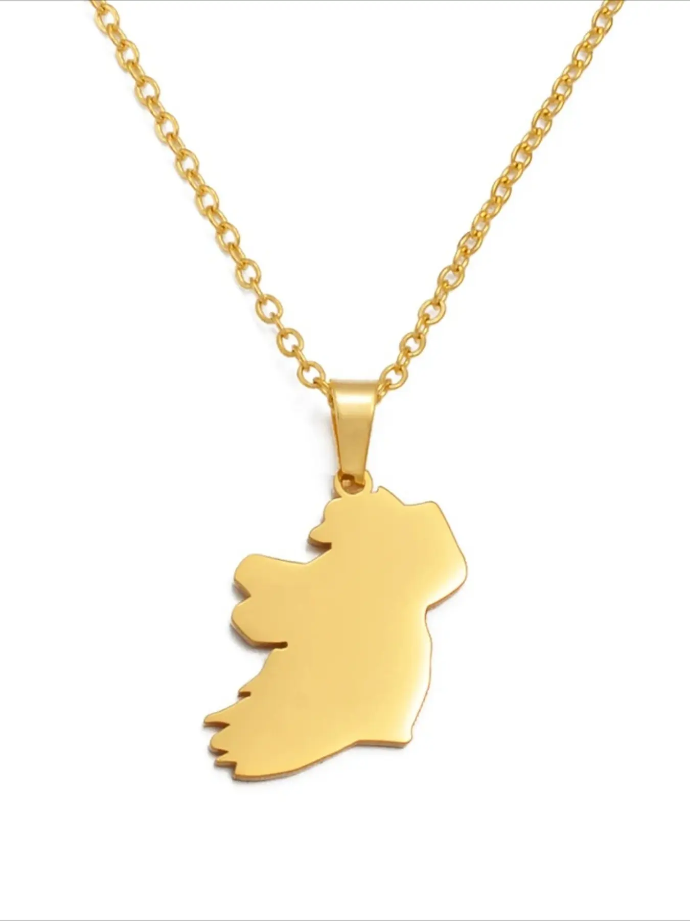 1pc Ireland Map Pendant Necklaces Stainless Steel Éirinn Jewelry Necklace Gift