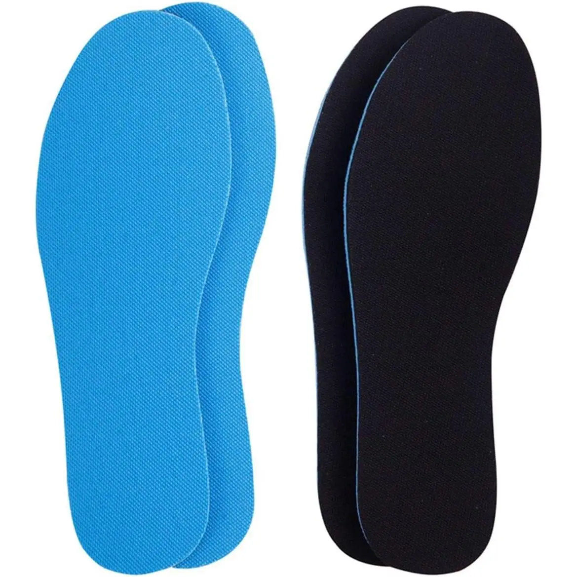 2 Pairs Breathable Insoles, Super-Soft, Sweat-Absorbent, Double-Colored and Double-Layered Shoe Inserts of Foam that Fit in Any Shoes (Blue/Black, 9.5-12 Women/8-9 Men)