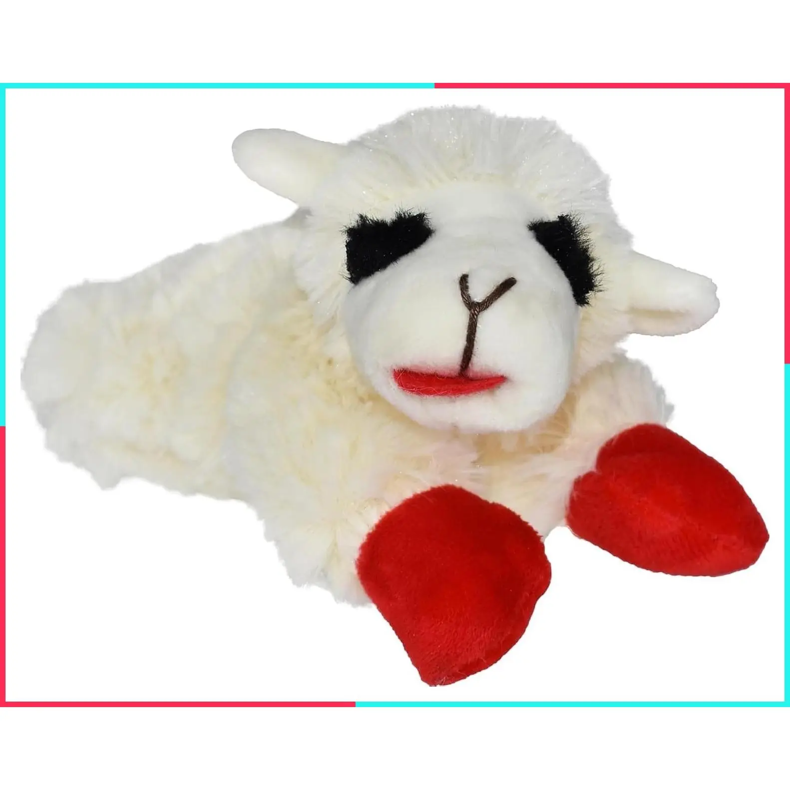 Lamb Chop Dog Plush Toy - Squeaky Toy for All Dogs - Extra Soft Plush - Stuffed Animal Dog Toy for Cuddling & Playing - Cute Pet Toy (6", Cream)