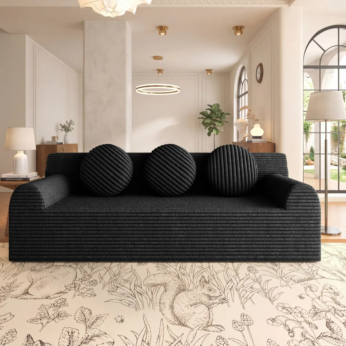 71" Loveseat Sofa 3-Setaser Couch, Comfy Corduroy Fabric,Deep Seat Couches,No Assembly, for Living room, Bedroom,Conference room ,Apartment