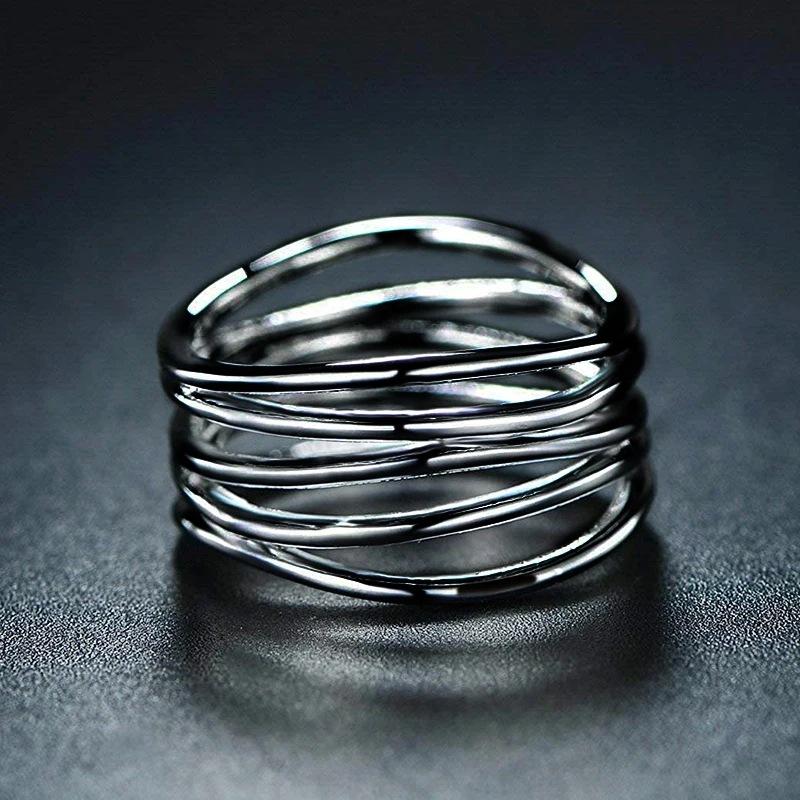 Fashion Blogger Trendy Multi-Layer Line Ring | Minimalist Metal Statement Index Ring for Women & Men