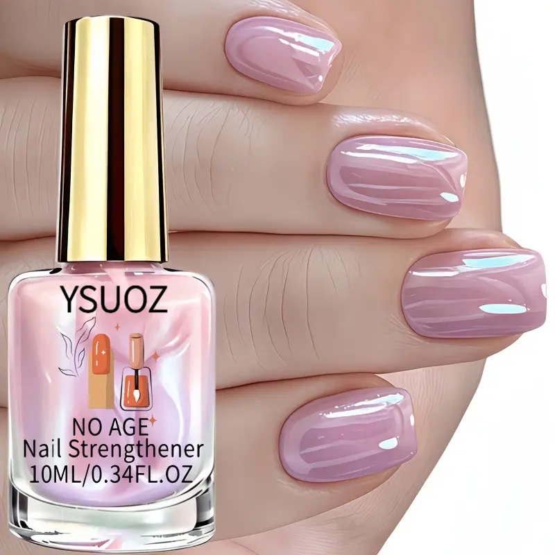 Aurora Mirror Powder Nail Strengthener- 0.34oz Unicorn Pink Light Nail Polish, Smooth Application, Natural Drying Without The Need for a Lamp, Laser Aurora Powder, Aurora Powder, Mirror Reflection Effect, Clear Pink, Suitable for Both Hands And Feet