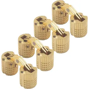 4 Pcs 8mm Invisible Brass Barrel Hinges, 180 Degree Opening Angle Concealed Hidden Cabinet Furniture Hinges DIY Jewelry Box/Hand Craft