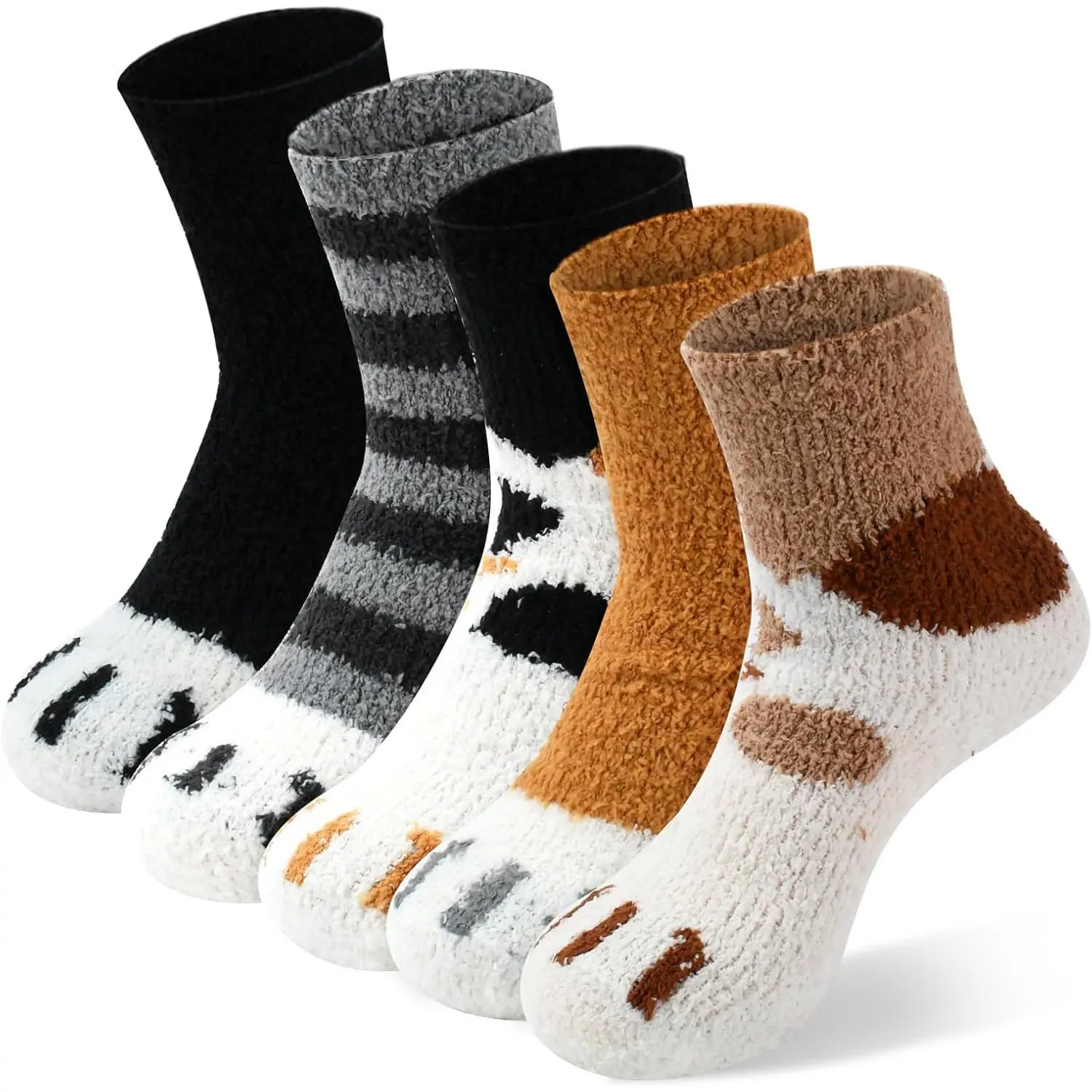 Thick Warm Fuzzy Socks  Women 5 Pairs Fluffy Cozy Womens Socks Winter Cute Slipper Socks  Women Gift