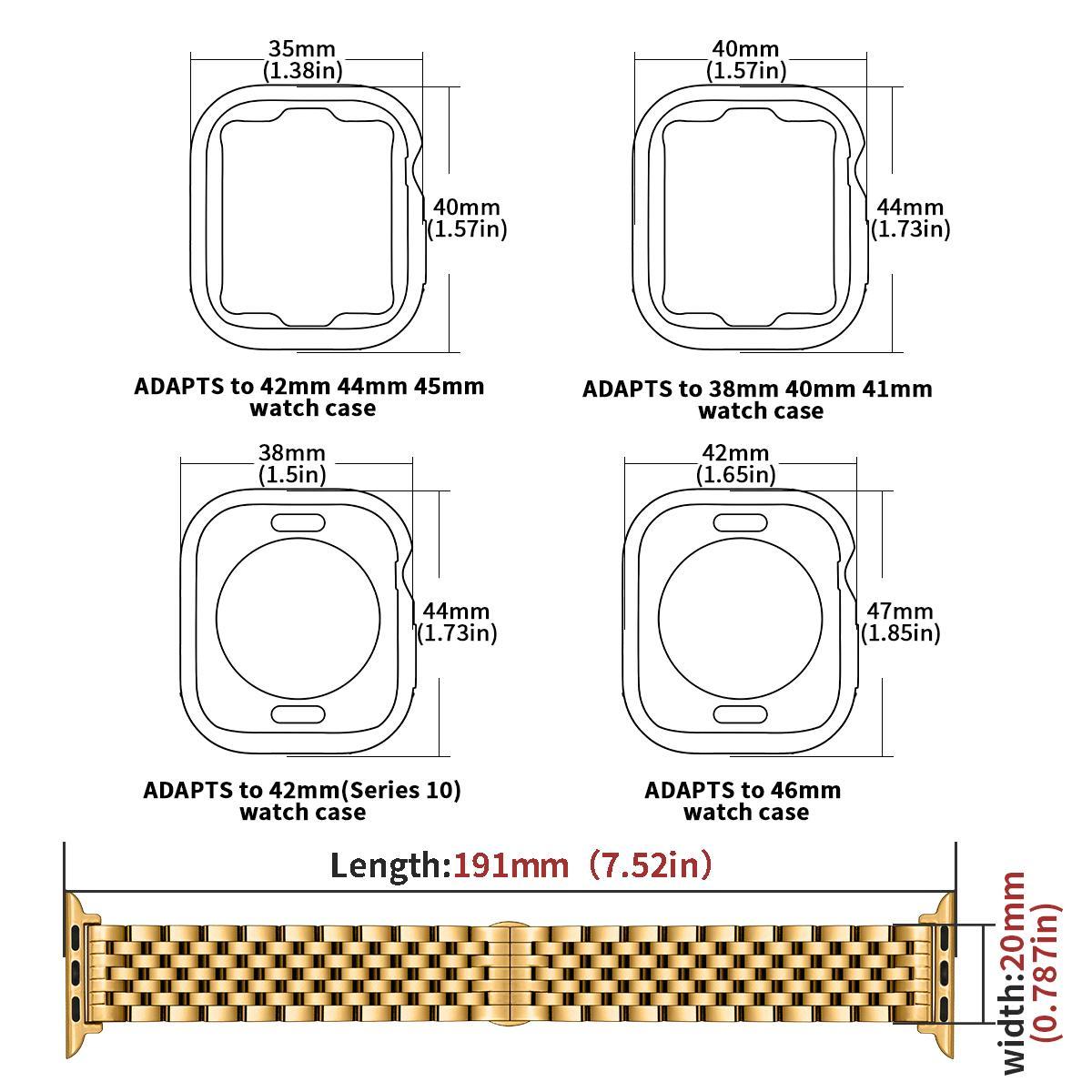 Stainless Steel Watch Band with TPU Soft Protective Case, Fashionable Watch Band for Apple Watch Series, Smart Watch Accessories for Men and Women, Smart Watch Strap, Smartwatch Strap