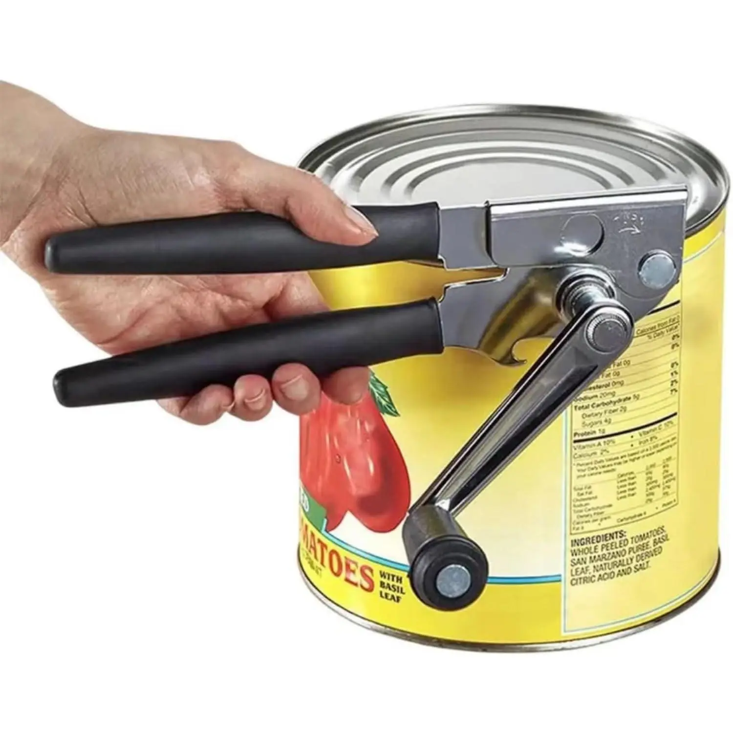 Commercial Manual can opener heavy duty, Stainless Steel Hand Can Openers with Soft Handle for Kitchen And Restaurant, Can Opener Smooth  Easy to Open Big Cans for Seniors