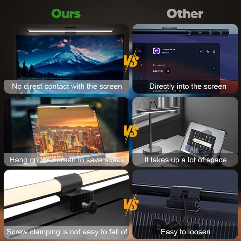 Computer Monitor Light Bar, Auto Dimming Screen Lamp, Eye-Caring LED Task Lighting, Touch Control Desk Lamp, Modern Computer Lamp, No Glare, Home Office Use