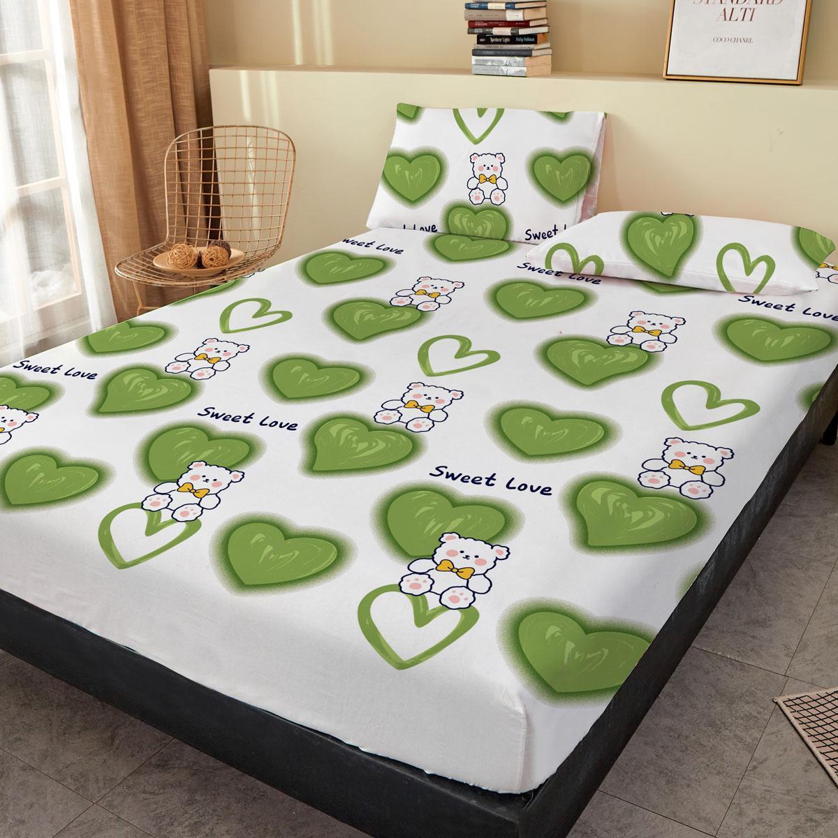 Heart & Bear Pattern Bedspread, 1 Count Soft Comfortable Breathable Bedding Set, Bedding Supplies for Home Bedroom Hotel