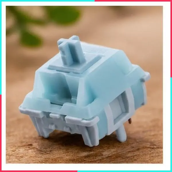 Creamy Jade 45gf Gaming Keyboard Switches, 100 PCS Linear Switch, 5-Pin Pre-Lubed, PC/PA66 Case, POK Stem, Compatible with MX Keycaps for Mechanical Keyboard