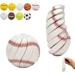 Baseball Fidget Ball, 3D Printed Stress Relief Desk Fidget Ball, Anxiety Relief Sensory Puzzle, Portable Handheld Focus Ball, Party Gift, Classroom Prize, Collector's Gift