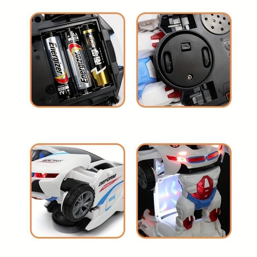 Automatic Deformation Robot Car Toy, 1 Count Transforming Car Toy, Automatic Universal Avoid Obstacles Car Toy with Lights & Music, Birthday Gift, Boys & Men Gifts #GLOBAL PICKS