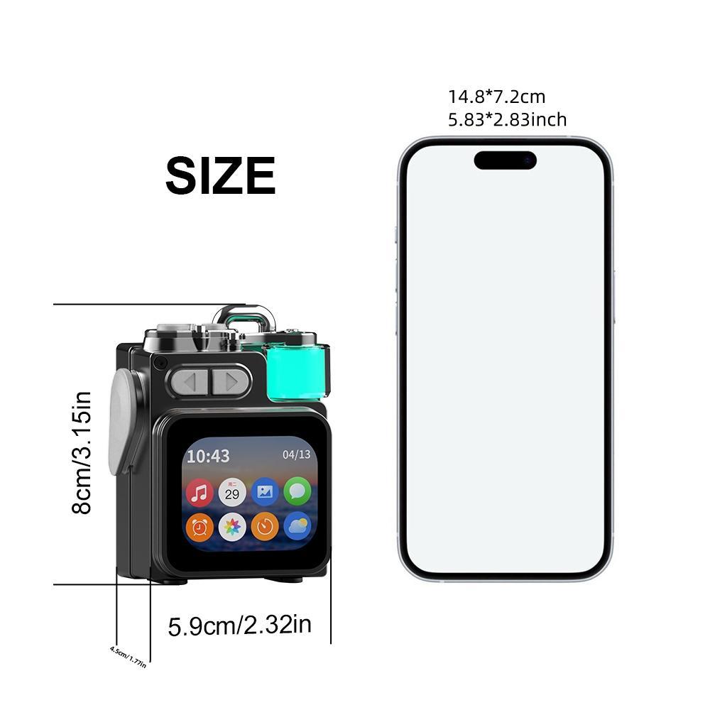 Mini Bluetooth Speaker with Touch Control 2.01 Inch LCD Screen, Volume Control, Clock Timer, Perfect Gift for Friends and Family