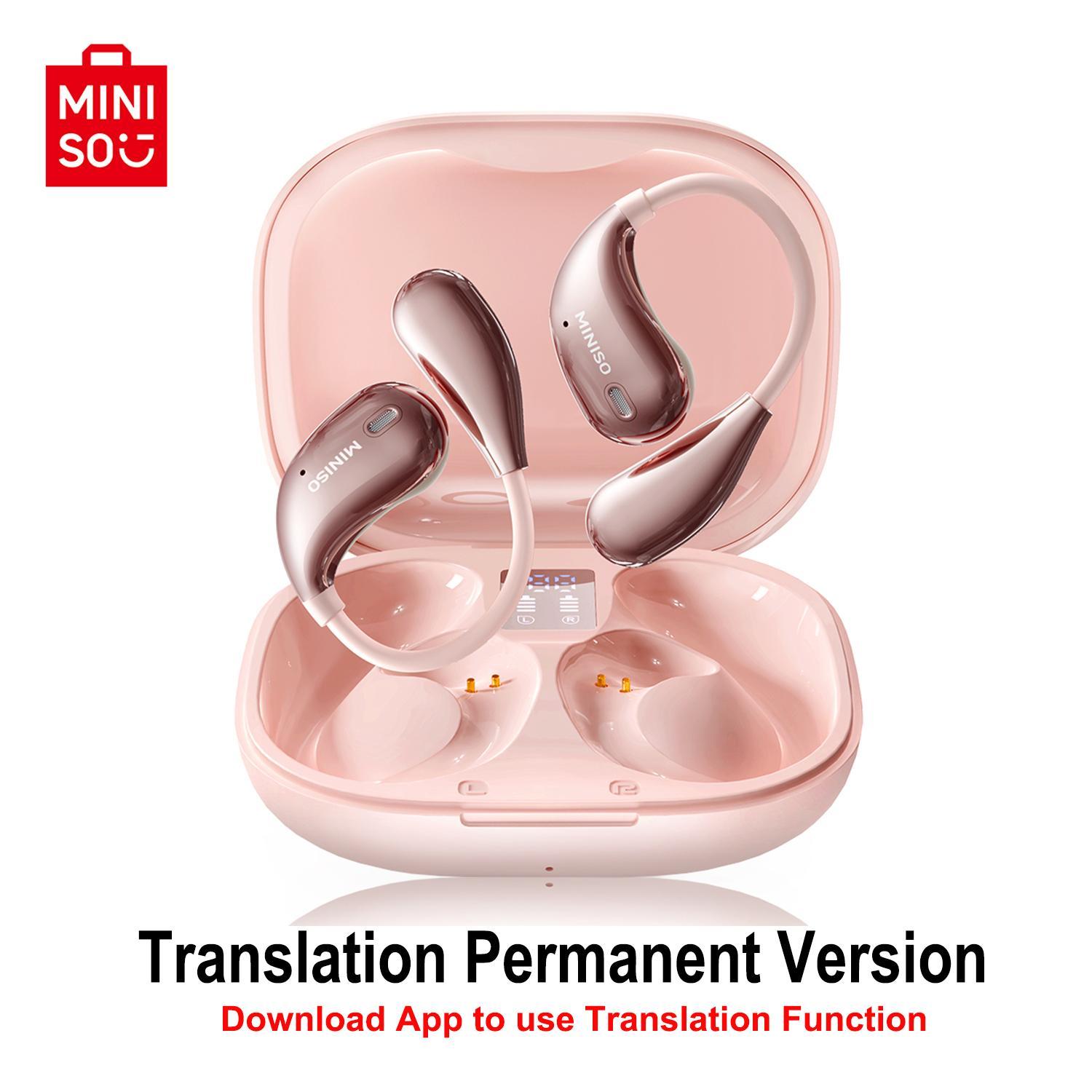 MINISO X33 Translation Wireless Earbuds, Open-Ear BT 6.0 Headset, Supports 134 Languages, Real-time Translation Headset (App Required), Gaming BT Earphones with Hi-Fi Sound, Compatible with Android & iOS, True Wireless Earbuds