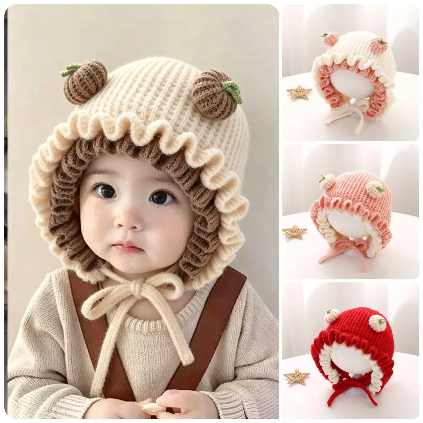 Cute Baby Knitted Pointed Beanie, Warm Ear Protection Infant Hat, Versatile Toddler Knit Hat for Outdoor Daily Wear