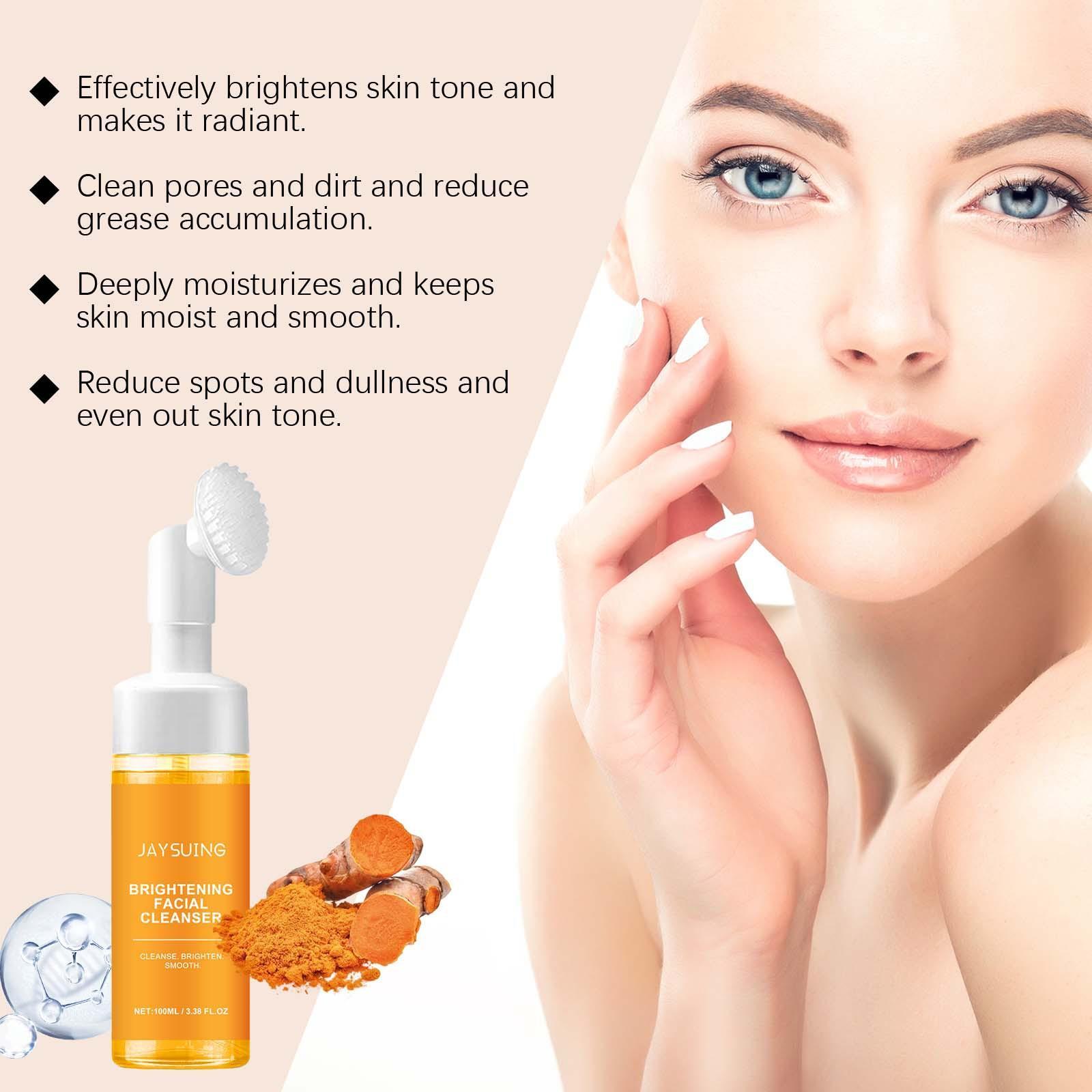 Moisturizing Turmeric Cleanser, 3 Counts Oil Control Gentle Facial Cleansers, Hydrating Facial Cleansing Product for Women & Men, Facial Wash, Hydrate
