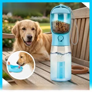 3in1 Pet Water Bottle - Portable 20oz Leak Proof Container with Poop Bag Dispenser, Ideal for Travel, Hiking, and Outdoor Use