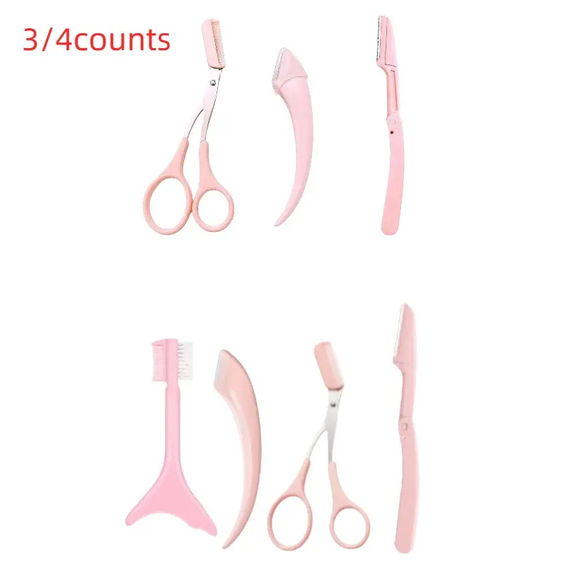 Eyebrow Trimming Set, 3-Piece Eyebrow Shaping Tool Kit, Portable Makeup Grooming Tools for Women & Girls, Ideal for Home & Travel Use, Cosmetic Tools