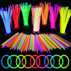 Glow Sticks Party Supplies, Glow in the Dark Party Favors, 100 Pcs 8" Ultra Bright Glow Necklaces and Glow Bracelets with Connectors  Neon New Years Eve Party, Glow Party Decorations