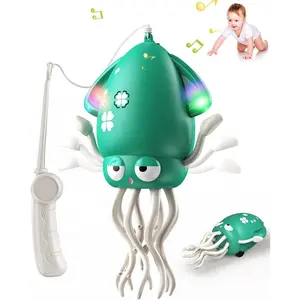 Magic Dancing Octopus Toy - Smart Obstacle-Dodging Robot with LED Light Show & Music, USB Rechargeable Tummy Time Squid Toy for Babies |     Electric Crawling Octopus |     Interactive Gift for Kids 3+