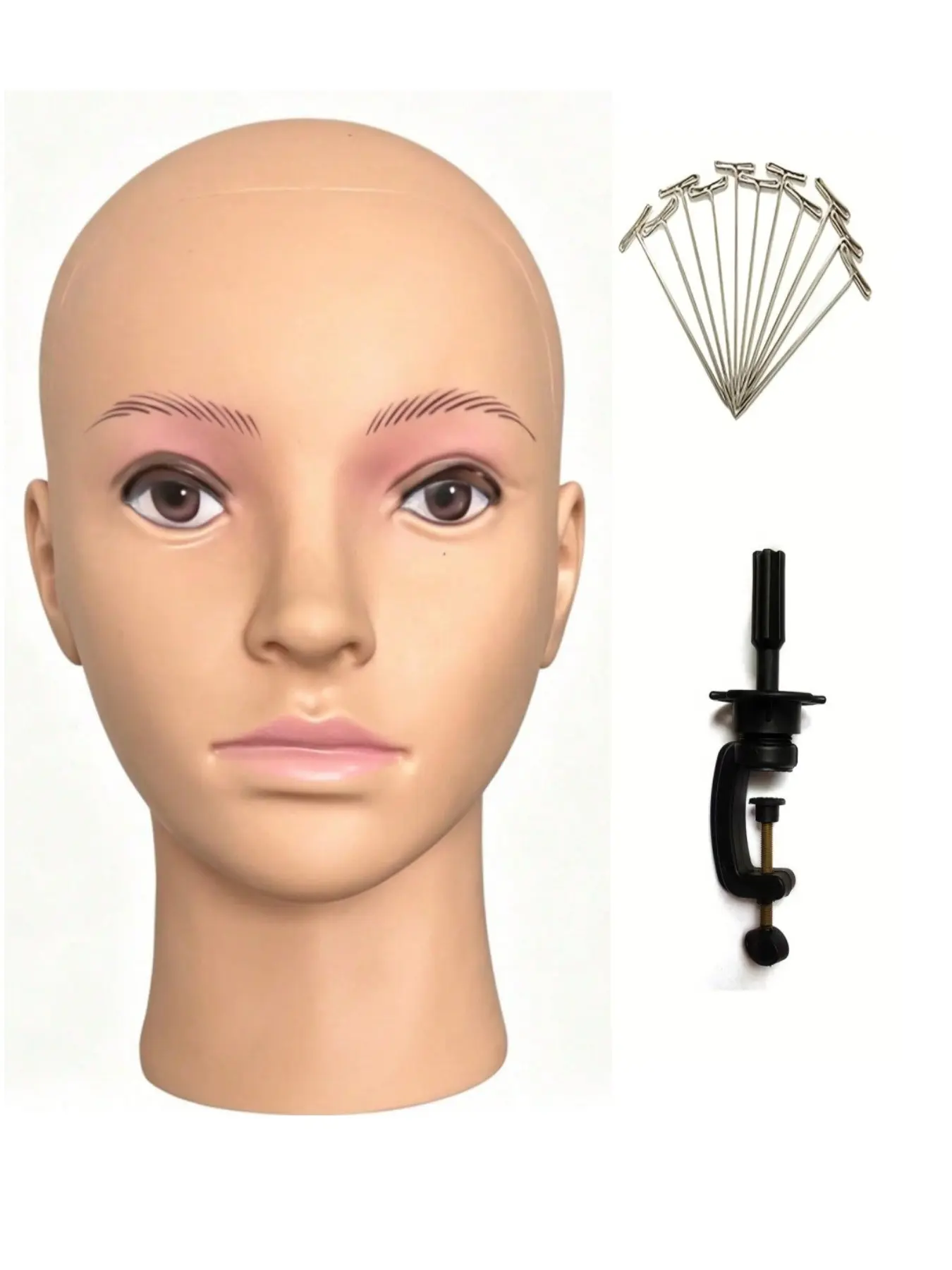 Hair Wig Display Mannequin with T-pin, Professional Hair Wig Display Mannequin for Women & Men, Professional Hair Wig Display Tool for Salon & Barber Shop, Mannequin Head Stand