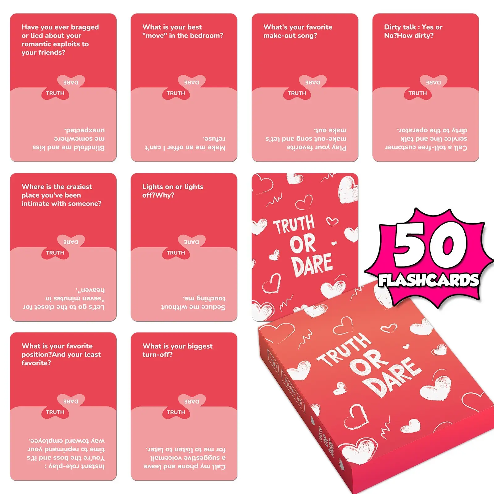 New True Confessions Adventure Couple Cards, Romantic Date Game, Heartfelt Toy, Flash Cards for Relationship Boosting
