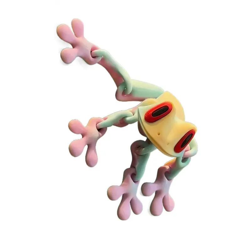2026 New Trendy Black Tech 3D Printed Magnetic Frog Refrigerator Sticker Movable Joints Glow-in-the-Dark Dragon Toy
