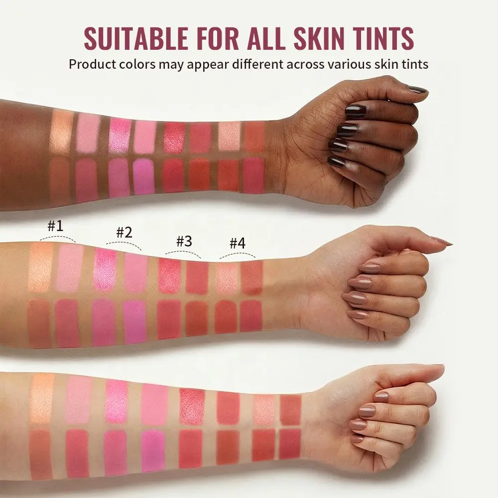 1PC 4-Shade Blush & Highlight Palette, 3 Matte Blushes + 1 Pearl Highlighter, Buildable Blendable for Soft-Focus Glow, 4 Versatile Shades, Ideal for Daily Wear, Dates & Everyday Makeup