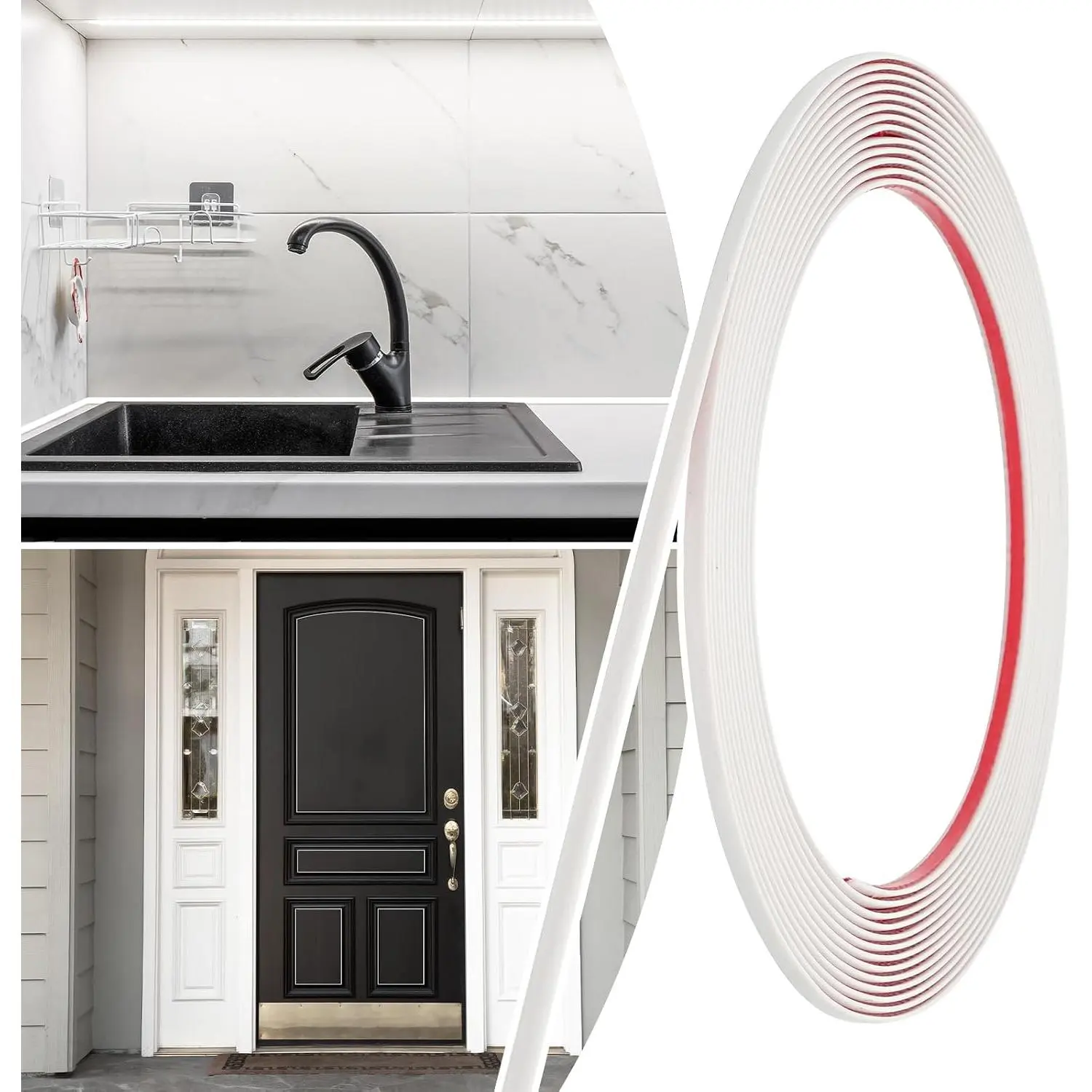 20FT x 1/8in Peel and Stick Wall Molding Trim, Flexible PVC Molding Trim for Mirror, Tile Border, Wall Decorative Strip, Self Adhesive Backsplash Trim, White