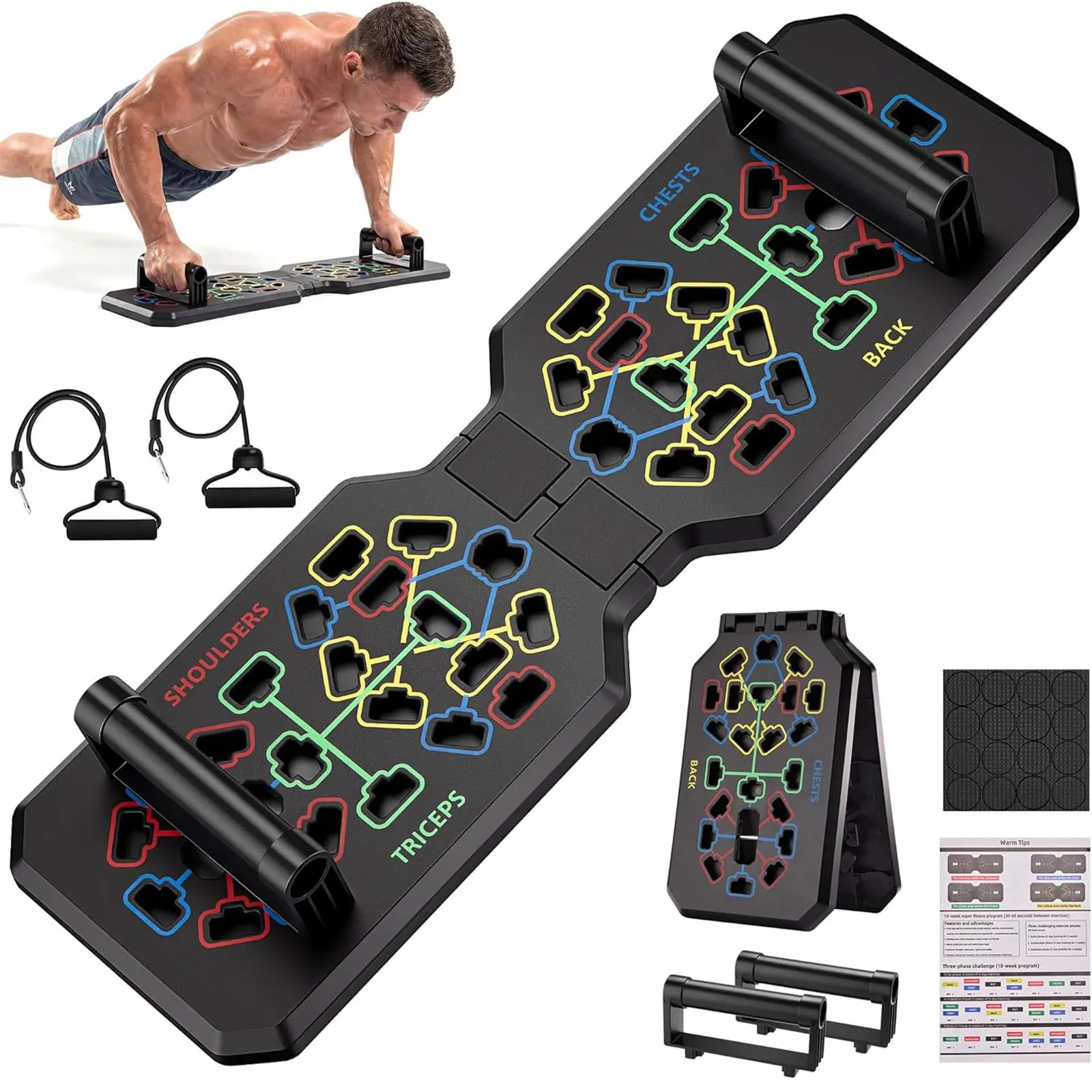 Push Up Board,Home Gym,Portable Exercise Equipment,Pilates Bar and Fitness Accessories ,Full Body Workout at Home
