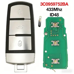 3 Button Semi-Smart Remote Car Key 433MHz ID48 Chip 3C0959752BA For VW Volkswagen CC Passat B7 Eos Skoda Superb Seat Alhambra
