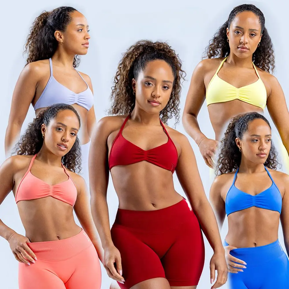 Women's Ribbed 2-Piece Seamless Sports Set - Strappy Back Athletic Fabric Sports Bra, High-Waisted Sculpt Fit Leggings, Crop Top Activewear for Fitness, Workout Wear