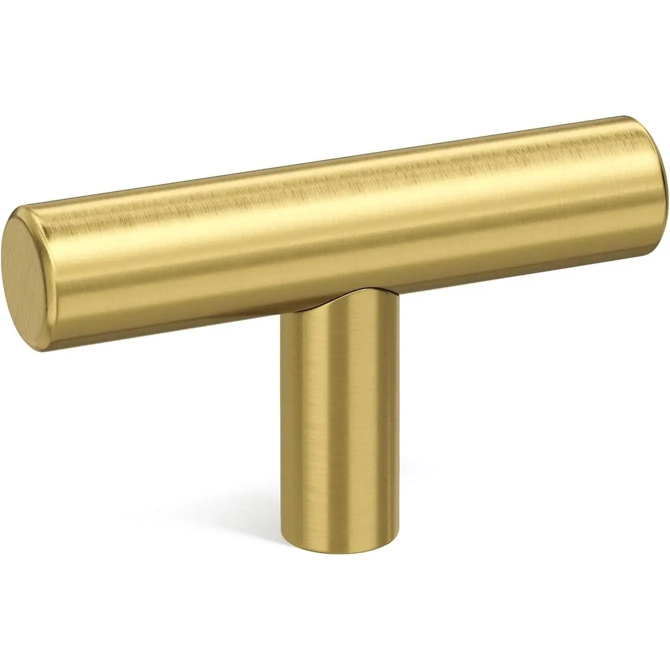 10-piece set of gold cabinet knobs, brushed brass drawer knobs, gold vanity hardware - single-hole handles, suitable for kitchen cabinet doors, wardrobe hardware, total length 2inch