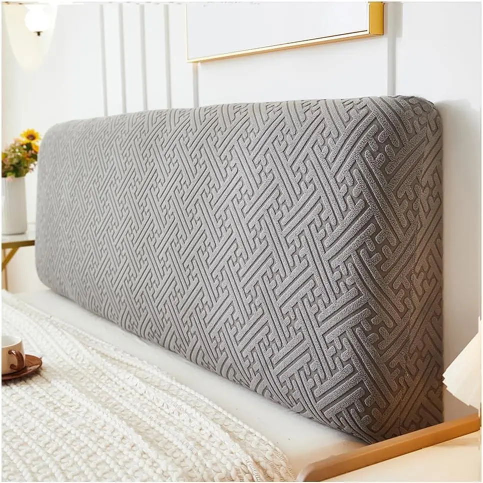 Stretch Fleece Bed Headboard Cover - Milled Texture Fleece Fabric, Dustproof Hand or Machine Washable Protector with Spill Protection, Fits Full/Queen/King Sizes, Dark Gray 70.8in, for Bedroom Decor & Homes with Children, Multi-Size