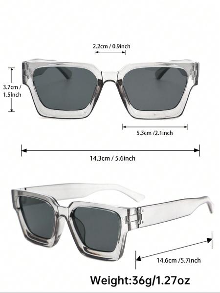 6-Pack Men's Rectangular Frame Street Style Sunglasses - Classic Thick ...