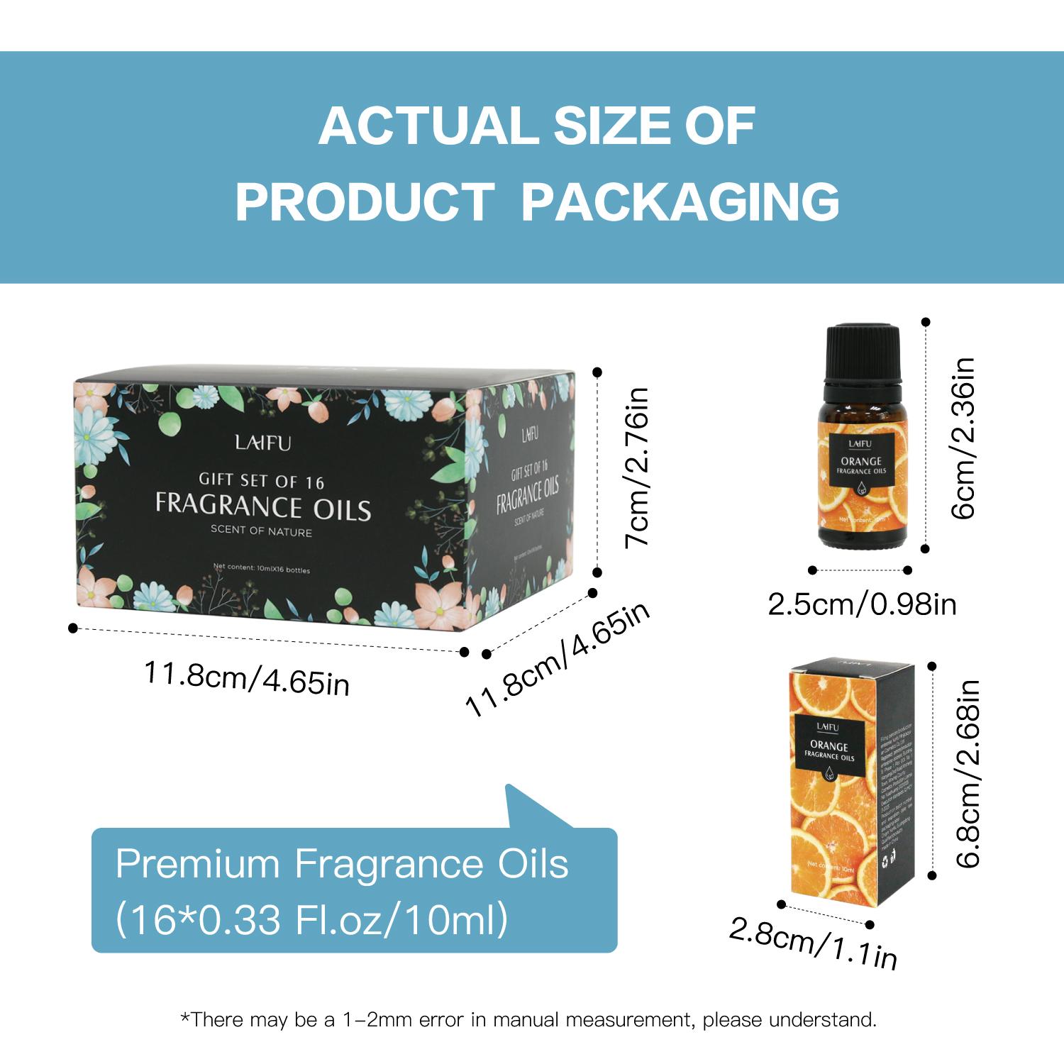 Essential Oils Set for Diffuser, Aromatherapy, Candle Making, Perfume, Home Fragrance, Humidifier, Ideal Gifts, Included Rosemary, Jasmine, Grapefruit, Lemon, Patchouli, Clove and More (16x10ml)