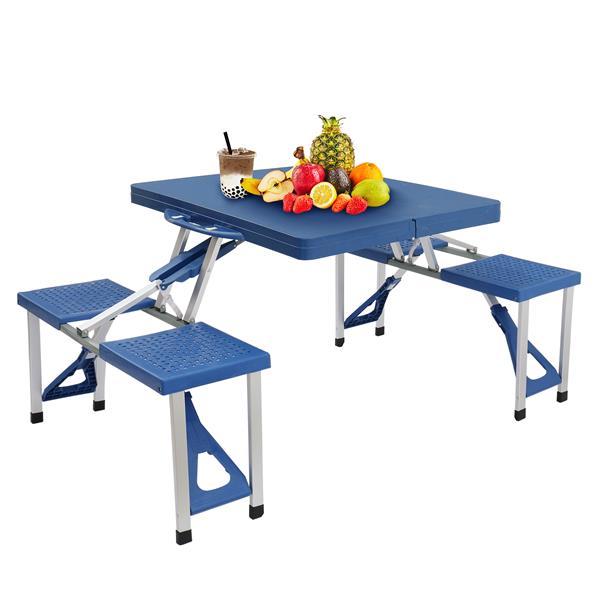 One-piece Portable Folding Table with Stool for Camping Picnics, All-in-One Compact Design Lightweight & Foldable Suitcase Style One-piece Portable Folding Table with Stool for Camping Picnics, All-in-One Compact Design Lightweight & Foldable Suitcase Style