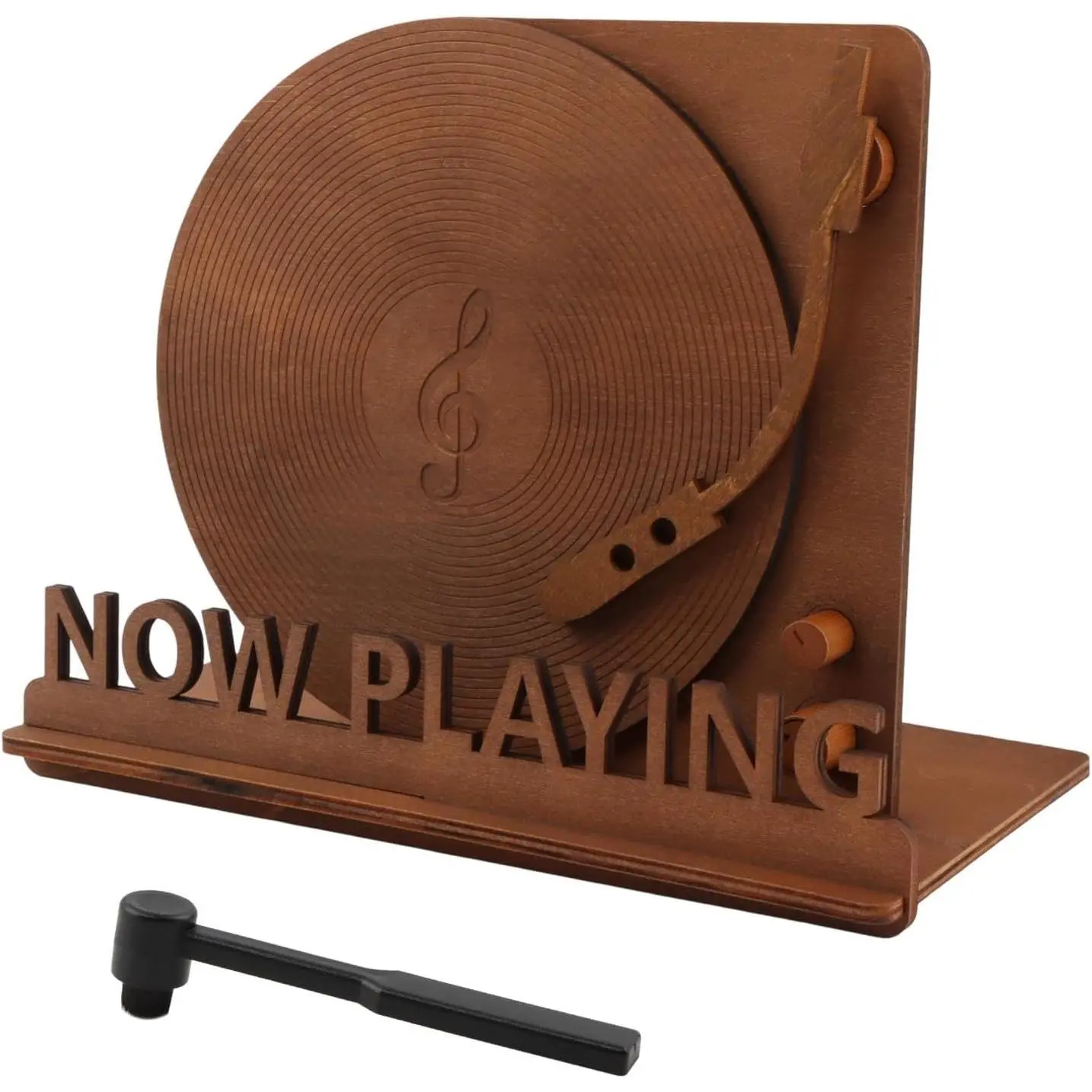 Minimalist Farmhouse Wooden Record Stand - Tabletop Spinning Organizer, Vinyl Record Magazine & Newspaper Holder for Living Room Decor, Ideal Gift for Enthusiasts, Vinyl Record Magazine & Newspaper Holders