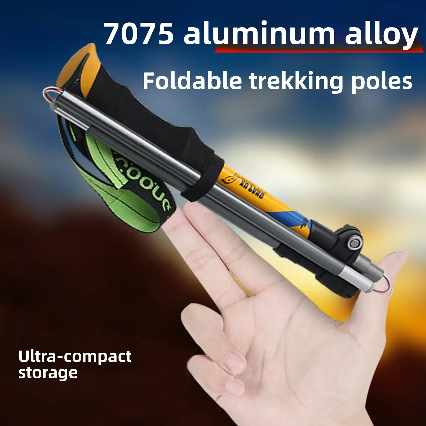 Aluminum alloy outdoor telescopic hiking pole Carbon crutches Children's folding canes Professional hiking equipment supplies